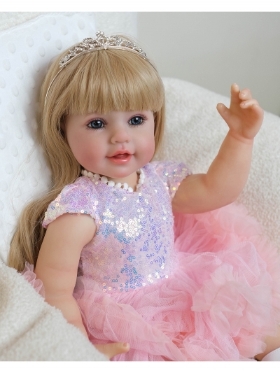 Силиконовая кукла Реборн девочка Аврора, 55 см-5